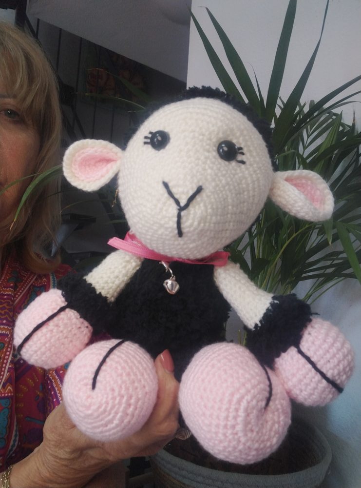 Little lamb with a scarf
